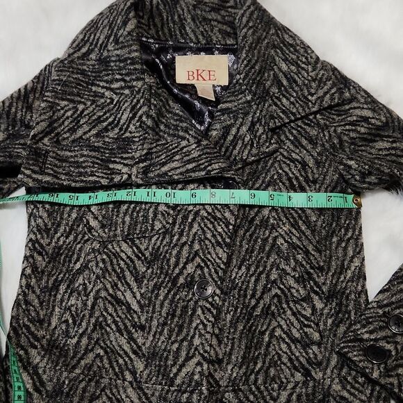 BKE Wool blend moto style coat jacket zebra animal print Small - Picture 6 of 10